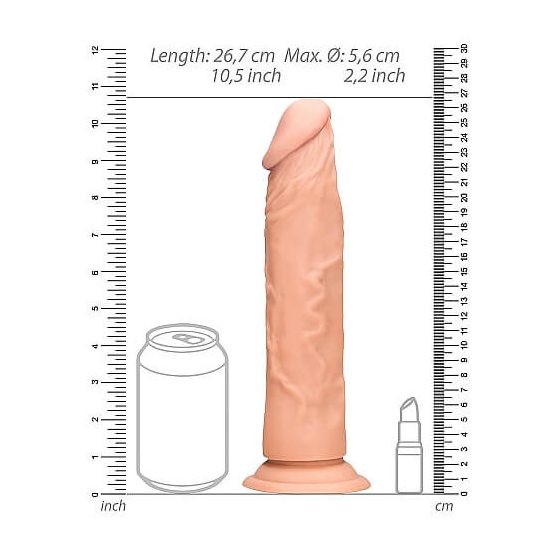 RealRock Dong 10 - realistické dildo (25 cm) - přírodní