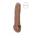 RealRock - návlek na penis - prodloužení 21 cm - tmavá tělová