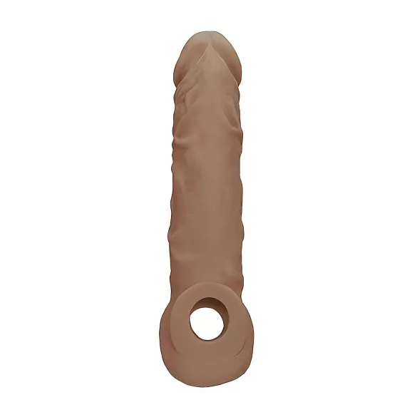 RealRock - návlek na penis - prodloužení 21 cm - tmavá tělová