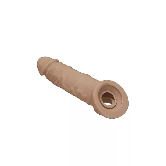 RealRock - návlek na penis - prodloužení 21 cm - tmavá tělová