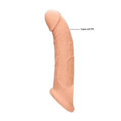   RealRock Penis Sleeve 9 - návlek na penis (21,5 cm) - tělová barva