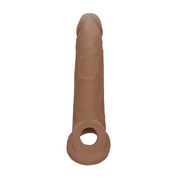 RealRock - návlek na penis - 21,5 cm - tmavá tělová barva