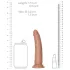 RealRock - realistický dildo - štíhlý tvar - 15,5 cm - tmavá tělová barva