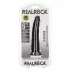 RealRock - realistické dildo - štíhlé - 15,5 cm - černé