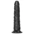 RealRock - realistické dildo - štíhlé - 15,5 cm - černé