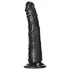 RealRock - realistické dildo - štíhlé - 15,5 cm - černé