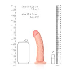   RealRock Curved - zakřivené realistické dildo s lepivou základnou - 15,5 cm (přírodní)