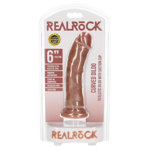 RealRock - realistické dildo - 15,5 cm - tmavá tělová