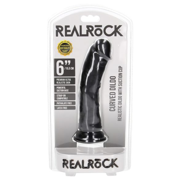 RealRock - realistické dildo s přísavkou - 15,5 cm - černé