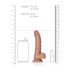 RealRock - přísavkový dildo s varlaty - 15,5 cm (tmavý přírodní)