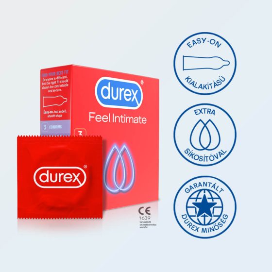 Durex Feel Intimate - tenkostěnné kondomy (3 ks)