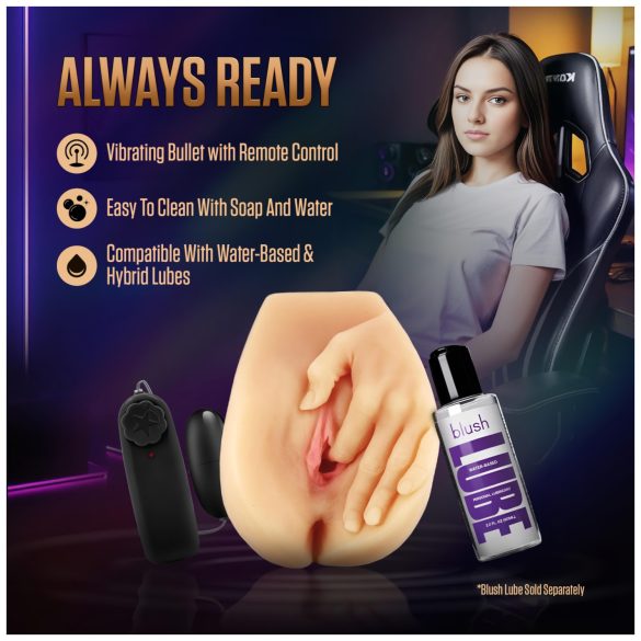 Enlust Selena - vibrační umělá vagína s AI obrázky (přírodní)