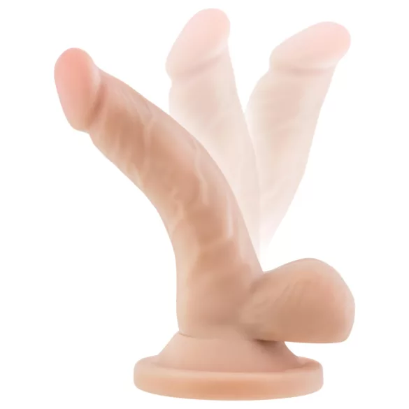 Dr. Skin - realistické dildo s varlaty a přísavkou - tělová 12 cm