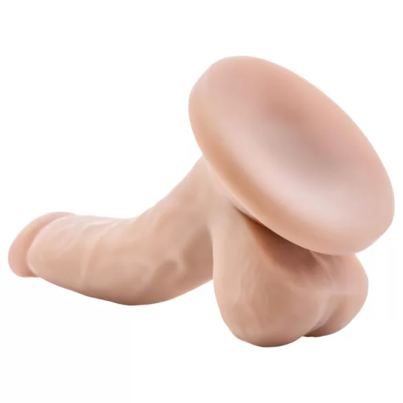Dr. Skin - realistické dildo s varlaty a přísavkou - tělová 12 cm