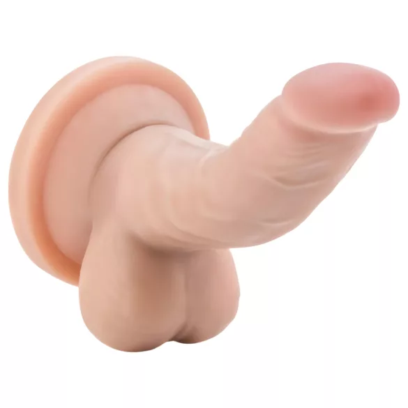Dr. Skin - realistické dildo s varlaty a přísavkou - tělová 12 cm