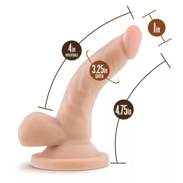 Dr. Skin - realistické dildo s varlaty a přísavkou - tělová 12 cm