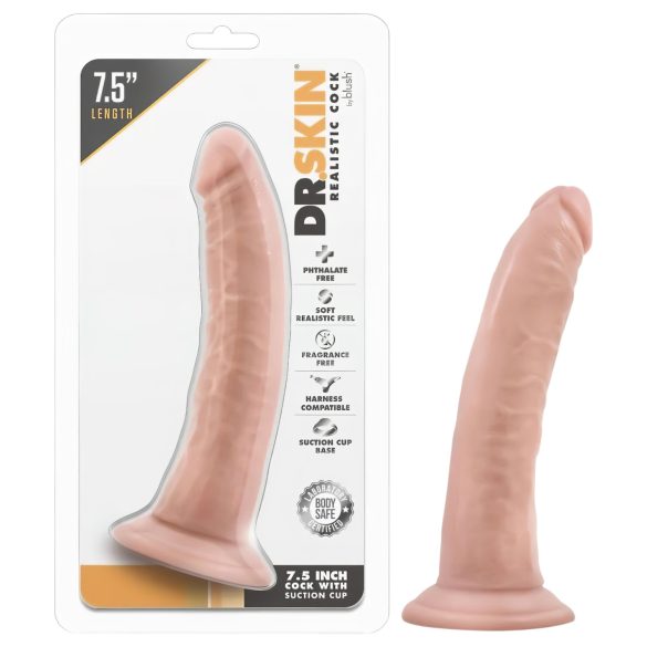 Dr. Skin - realistický dildo s přísavkou - tělová barva 17,5 cm