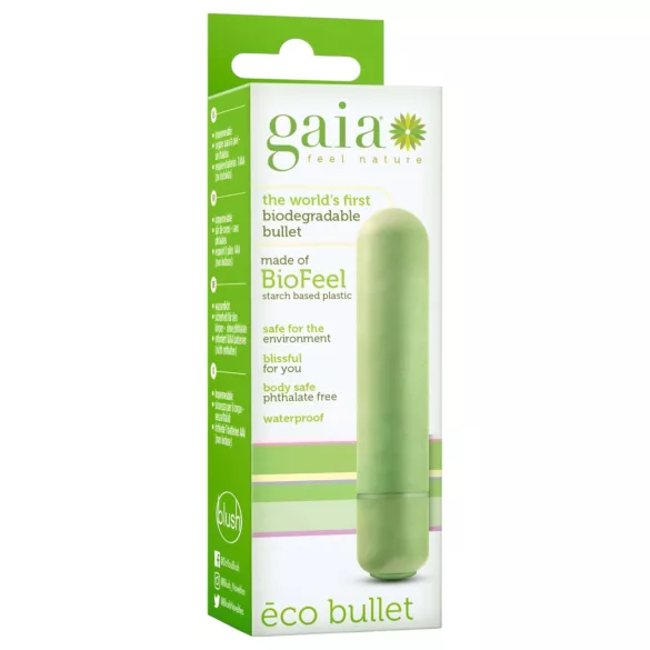 Gaia Eco - vibrátor - ekologický, střední velikost - zelený