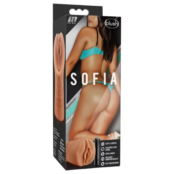 M For Men Sofia - vibrační umělá vagína - přírodní barva