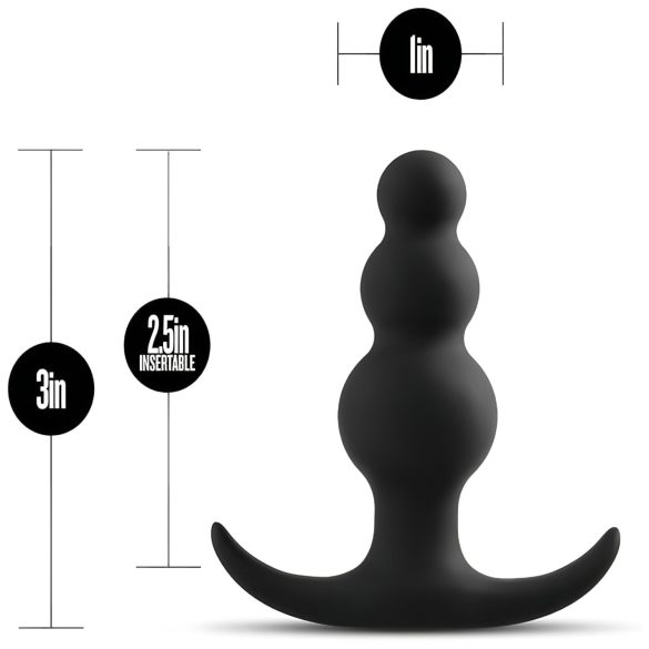 Anal Adventures Platinum - anální kolík s korálky - černý