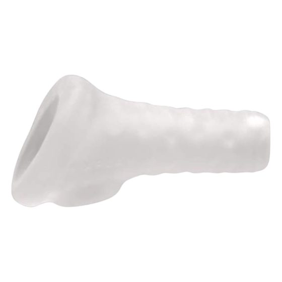 Perfect Fit Breeder - otevřený návlek na penis (10 cm) - mléčně bílý