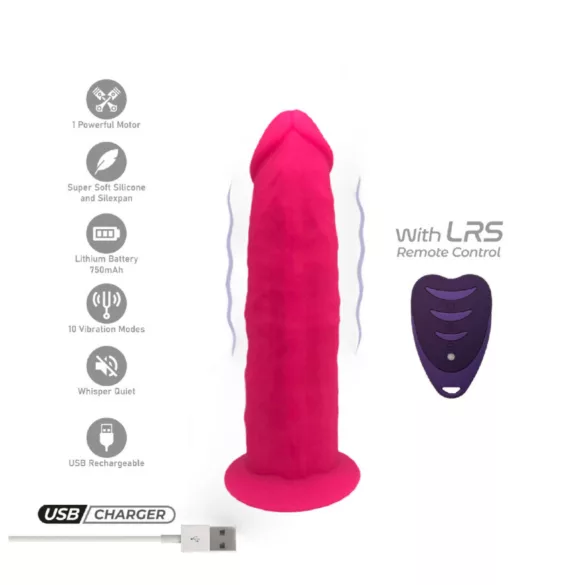 Silexd - vibrátor s přísavkou a dálkovým ovládáním - růžový