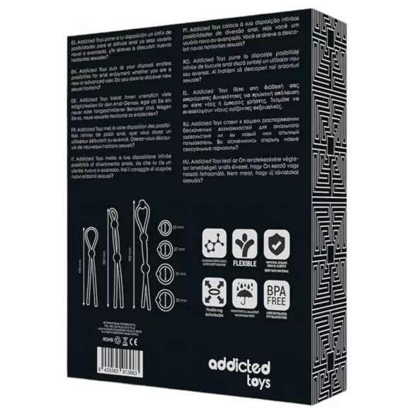 Addicted Toys - sada silikonových erekčních kroužků - 7 ks - černá