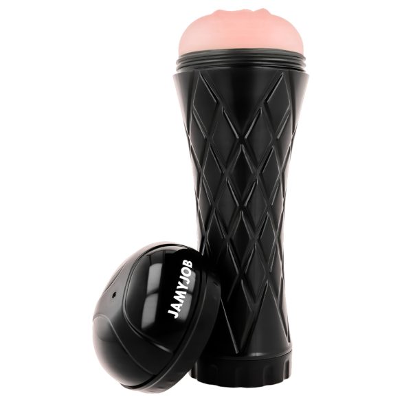 JamyJob - realistická umělá vagína v pouzdře - černá/naturální