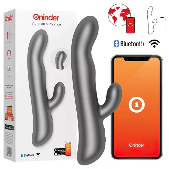 Oninder Oslo - přísavný rotační vibrátor s pohyblivým klitorálním stimulátorem (černý)