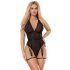 Subblime 954147 - erotické body set - proužkované - černé - L/XL