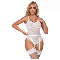   Subblime 954291 - body s řetízky - průhledné - bílá - L-XL