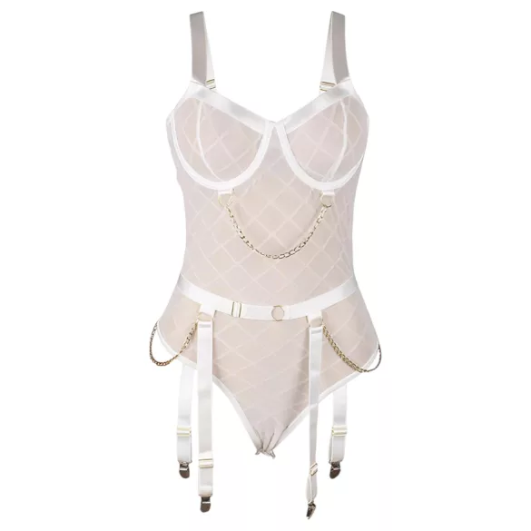 Subblime 954291 - body s řetízky - průhledné - bílá - L-XL