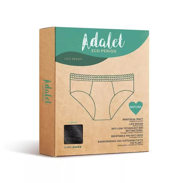 Adalet Natura Super - menstruační kalhotky - černé
