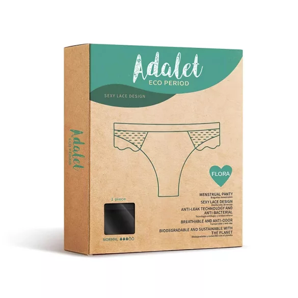 Adalet Flora Normal - menstruační kalhotky - černé - L
