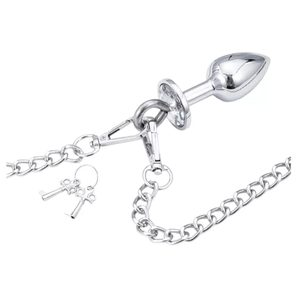 LateToBed - pouta s análním kolíkem - stříbrné