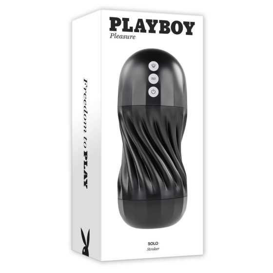 Playboy Solo Stroker - dobíjecí sací vibrační masturbátor (černý)