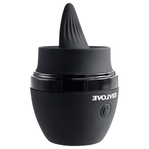 Evolved - vibrátor na klitoris s jazýčkem - dobíjecí, černý