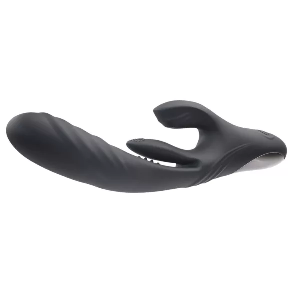 Playboy Rapid Rabbit - vibrátor s ramínkem na klitoris - dobíjecí - černý