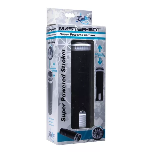 Master-Bot - pohyblivý měkký trnový ústní masturbátor (černý)