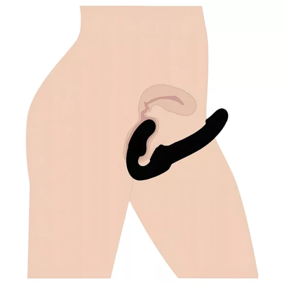 Strap U Revolver - připínací dildo bez postroje - černé