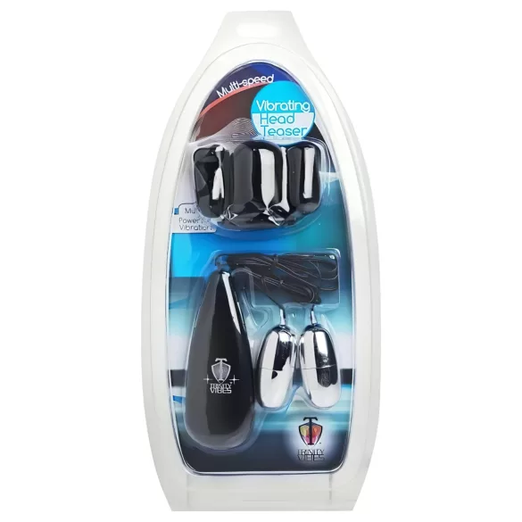 Trinity - makkový vibrátor s dvojitými vajíčky - černá/stříbrná