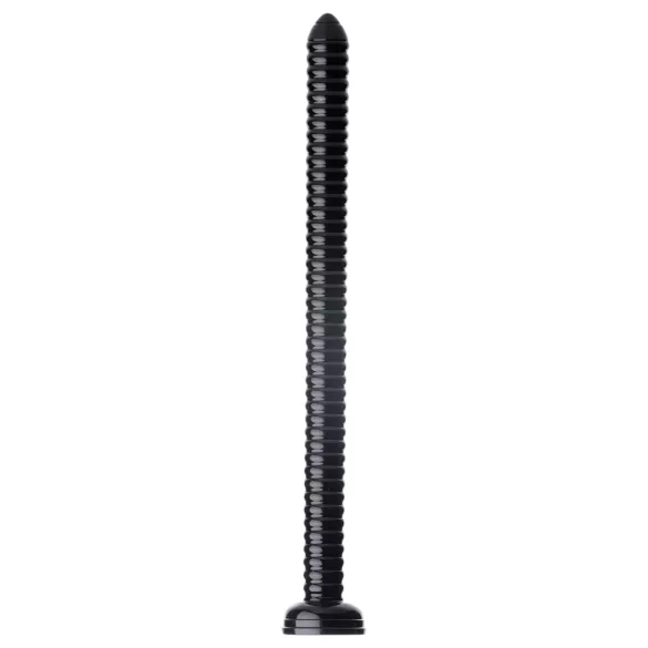 HOSED - anální dildo s přísavkou - žebrované - černé - 19 cm