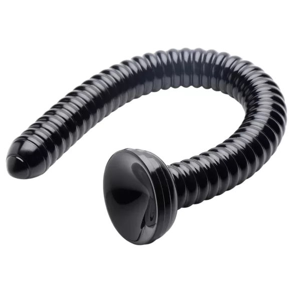 HOSED - anální dildo s přísavkou - žebrované - černé - 19 cm