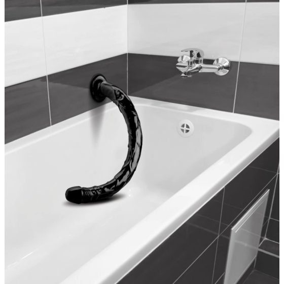 Hosed Realistic Anal Snake 19 - dlouhé anální dildo ve tvaru penisu s přísavkou (černé)