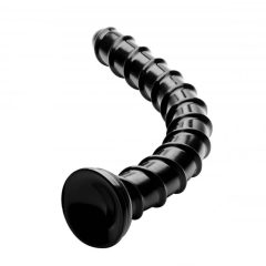   Hosed Swirl Tchick Anal Snake 18 - připínací anální dildo (černé)