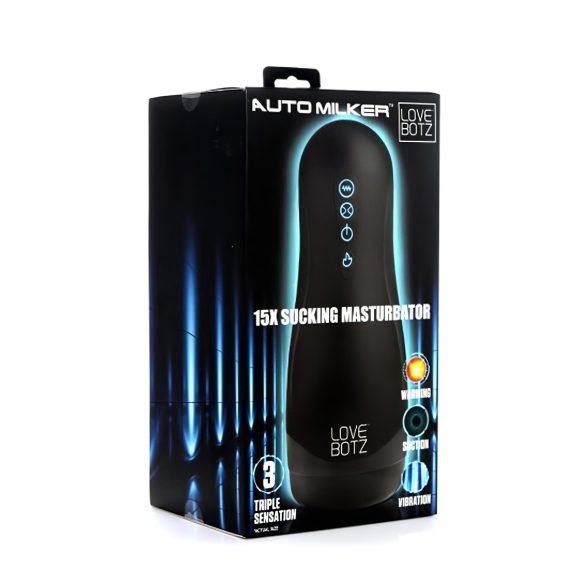 Lovebotz - automatický masturbátor s vodotěsným sáním a vibracemi - černý