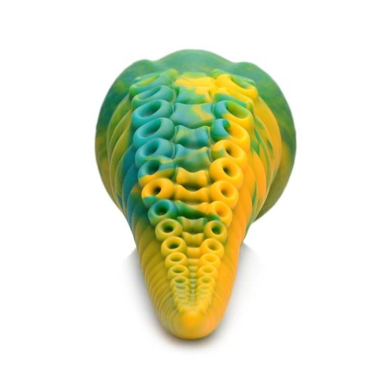 Monstropus Kraken - silikonové dildo s ramenem chobotnice - 22 cm (žlutozelené)