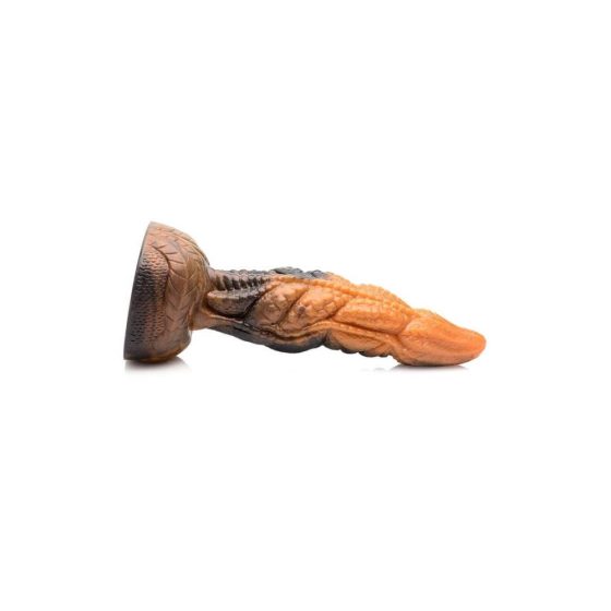 Creature Cocks Ravager - silikonové dildo s texturou - 20 cm (oranžové)