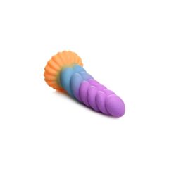   Monstropus Kraken - silikonové dildo s jednorožcem - 21 cm (fialovo-žluté)