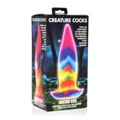   Creature Cocks Tongue - svítící silikonové dildo - 21 cm (duhové)